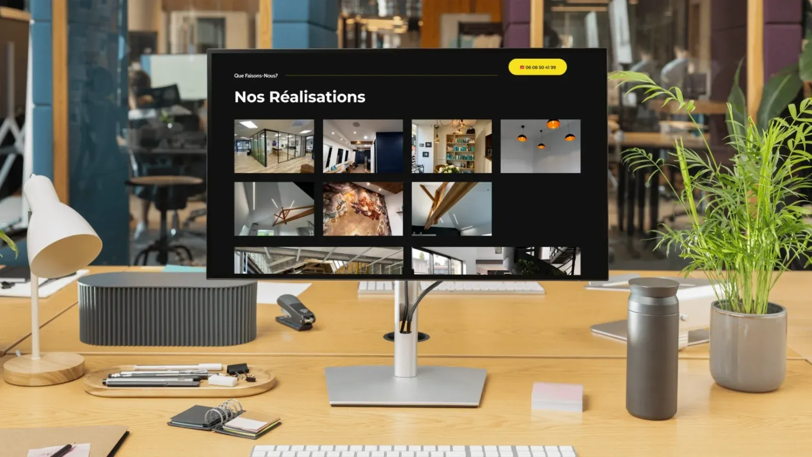 Galerie des réalisations d'ABElec sur un écran de bureau