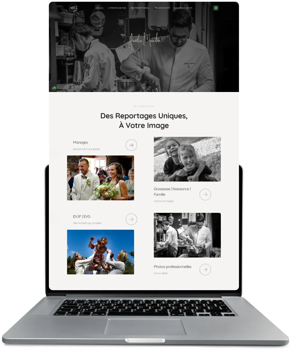 Site internet de la photographe ApoPhoto, créé par LoirePixel