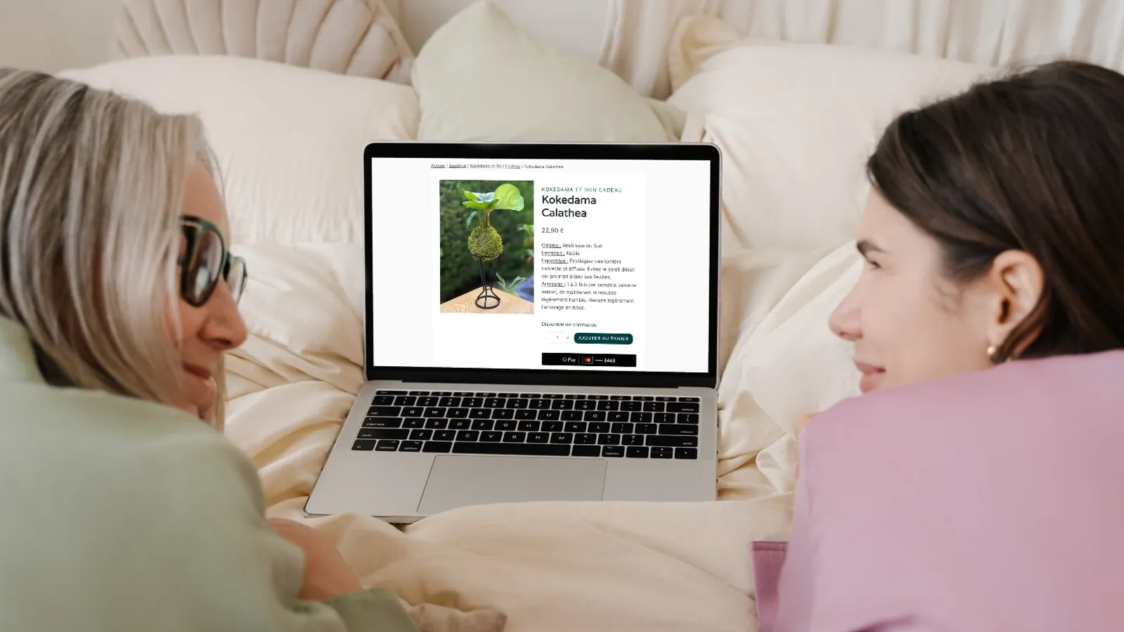 Fiche produit kokédama sur la boutique en ligne Méloké