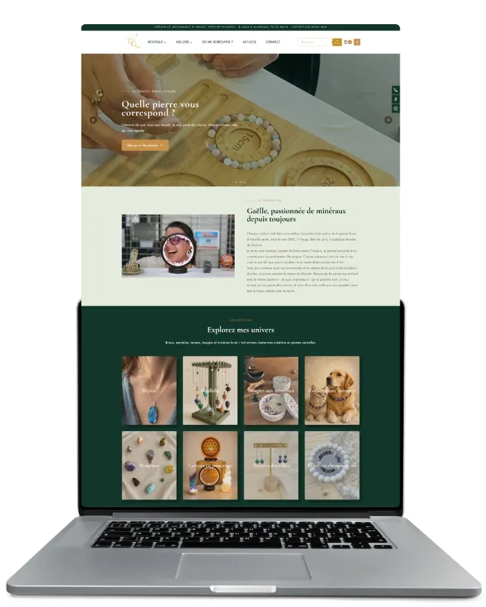 Site internet de DGC Minéraux, créé par LoirePixel