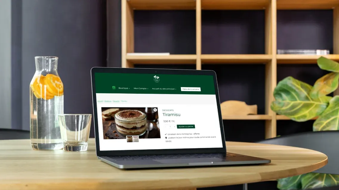 Menu de la semaine sur la boutique en ligne des Toques Vertes